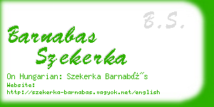 barnabas szekerka business card